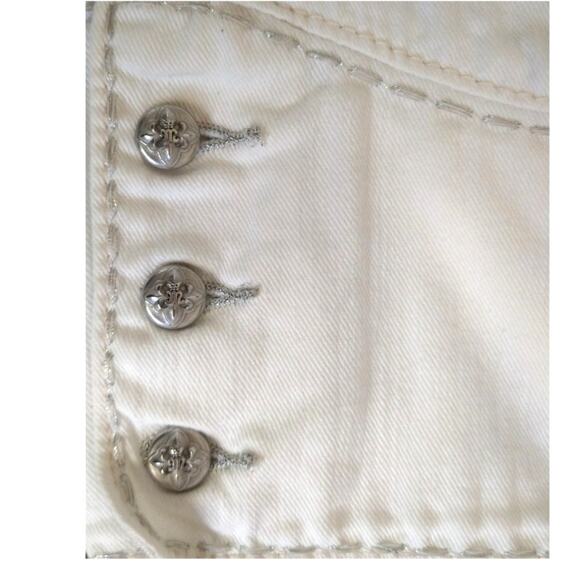 Miss Me White Capri Jeans Size 30 Embellished Pockets Low Rise Denim - Picture 13 of 15
